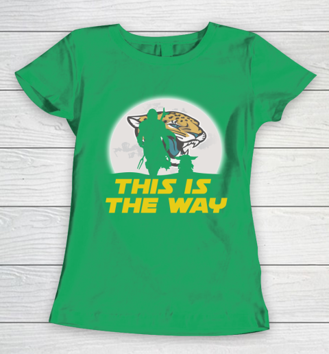 Jacksonville Jaguars NFL Football Star Wars Yoda And Mandalorian This Is The Way Women's T-Shirt 5