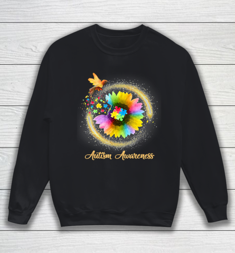 Autism Awareness Month Tshirt Hummingbird Sunflower Flower Sweatshirt