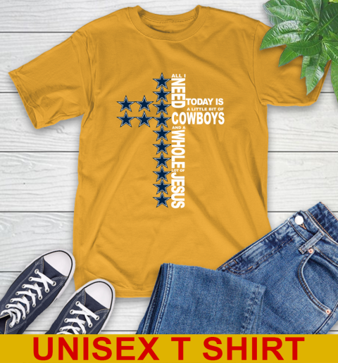 NFL All I Need Today Is A Little Bit Of Dallas Cowboys Cross Shirt T-Shirt 3 NFL All I Need Today Is A Little Bit Of Dallas Cowboys Cross Shirt T-Shirt - Image 3