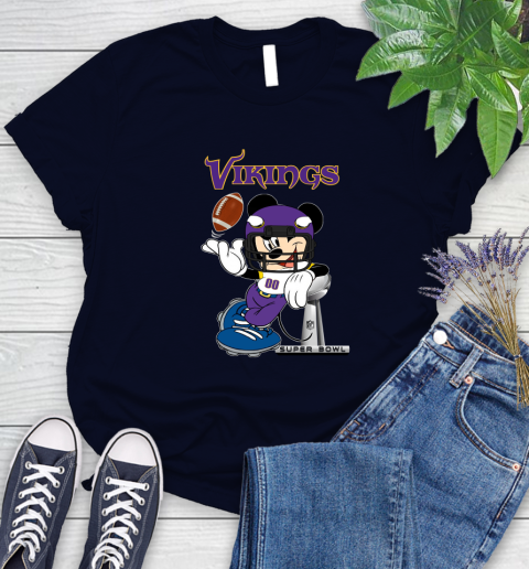 NFL Minnesota Vikings Mickey Mouse Disney Super Bowl Football T Shirt Women's T-Shirt 3
