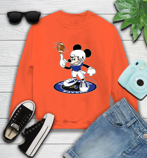 NFL Football Baltimore Ravens Cheerful Mickey Disney Shirt Sweatshirt 4