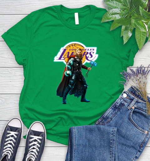 NBA Thor Avengers Endgame Basketball Los Angeles Lakers Women's T-Shirt 6
