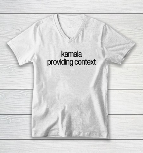 Kamala Brat Lime Green Providing Context V-Neck T-Shirt