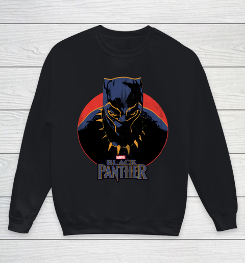 Marvel Black Panther Movie Retro Circle Portrait Youth Sweatshirt