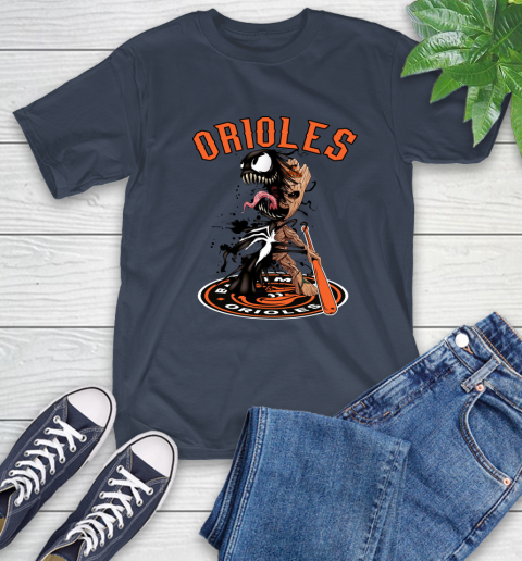 MLB Baltimore Orioles Baseball Venom Groot Guardians Of The Galaxy T-Shirt 4