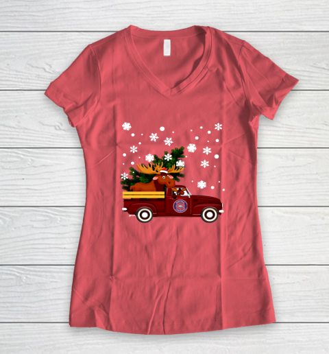 Montreal Canadiens Bring Christmas Home NHL Women's V-Neck T-Shirt 4