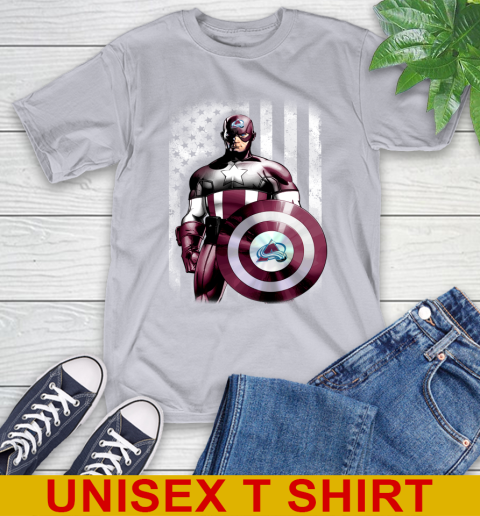 Colorado Avalanche NHL Hockey Captain America Marvel Avengers American Flag Shirt T-Shirt 5