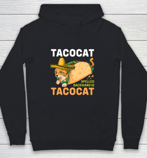 Tacocat Spelled Backwards is Tacocat Funny Cat Youth Hoodie