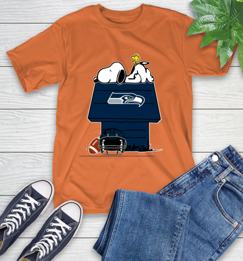 Seattle Seahawks NFL Football Snoopy Woodstock The Peanuts Movie T-Shirt 5