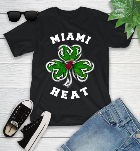 NBA Miami Heat Three Leaf Clover St Patrick's Day Basketball Sports Youth T-Shirt