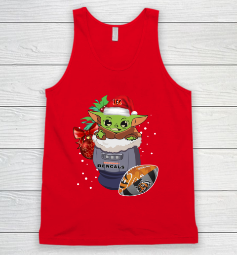 Cincinnati Bengals Christmas Baby Yoda Star Wars Funny Happy NFL Tank Top 6