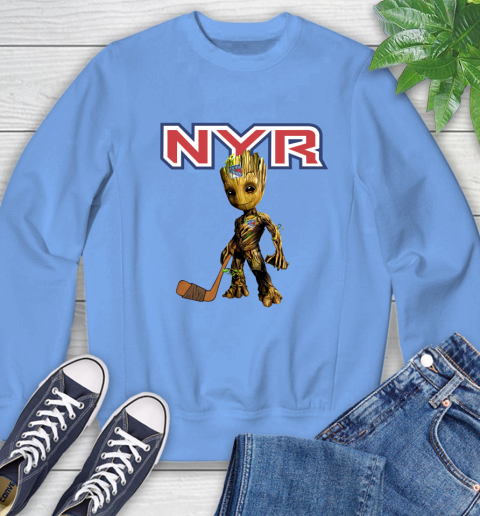 New York Rangers NHL Hockey Groot Marvel Guardians Of The Galaxy Sweatshirt 11