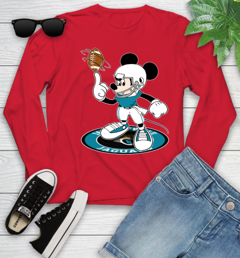 NFL Football Jacksonville Jaguars Cheerful Mickey Disney Shirt Youth Long Sleeve 11