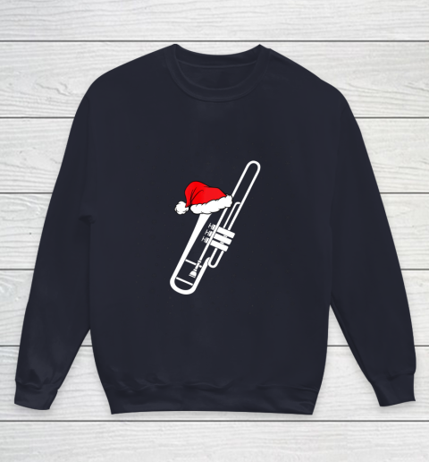 Christmas Gift Trombone Santa Trombone Funny Xmas Pajama Youth Sweatshirt 2