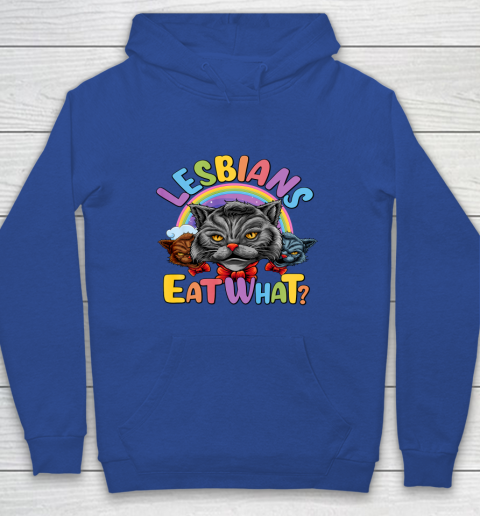 Lesbians Eat What Mug Pussy Cat Funny LGBT Pride Youth Hoodie 6