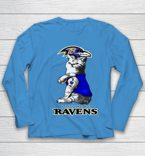 NFL Football My Cat Loves Baltimore Ravens Youth Long Sleeve 5