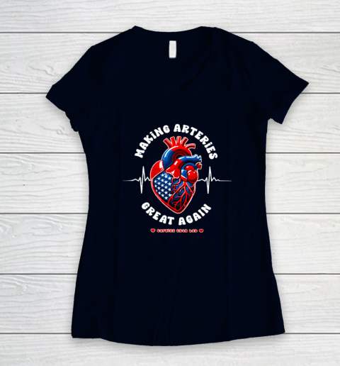Making Arteries Great Again, Cardiac Cath Lab Women's V-Neck T-Shirt 2