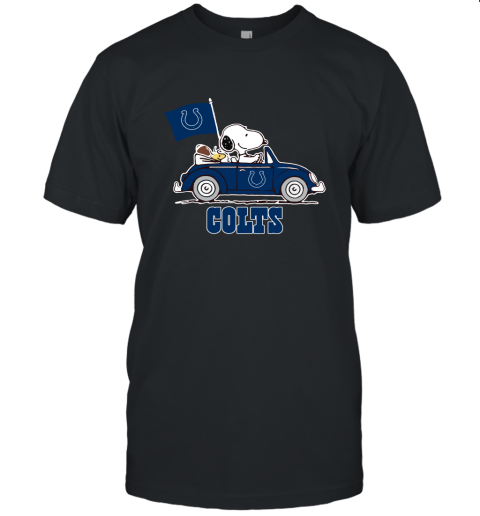 Snoopy And Woodstock Ride The Indianapolis Colts Car NFL Unisex Jersey Tee