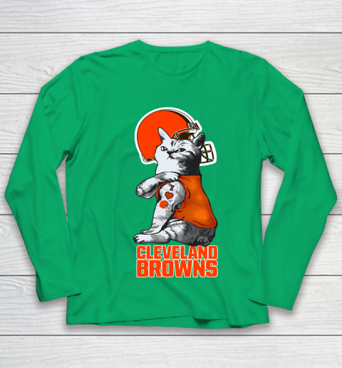 NFL Football My Cat Loves Cleveland Browns Youth Long Sleeve 4