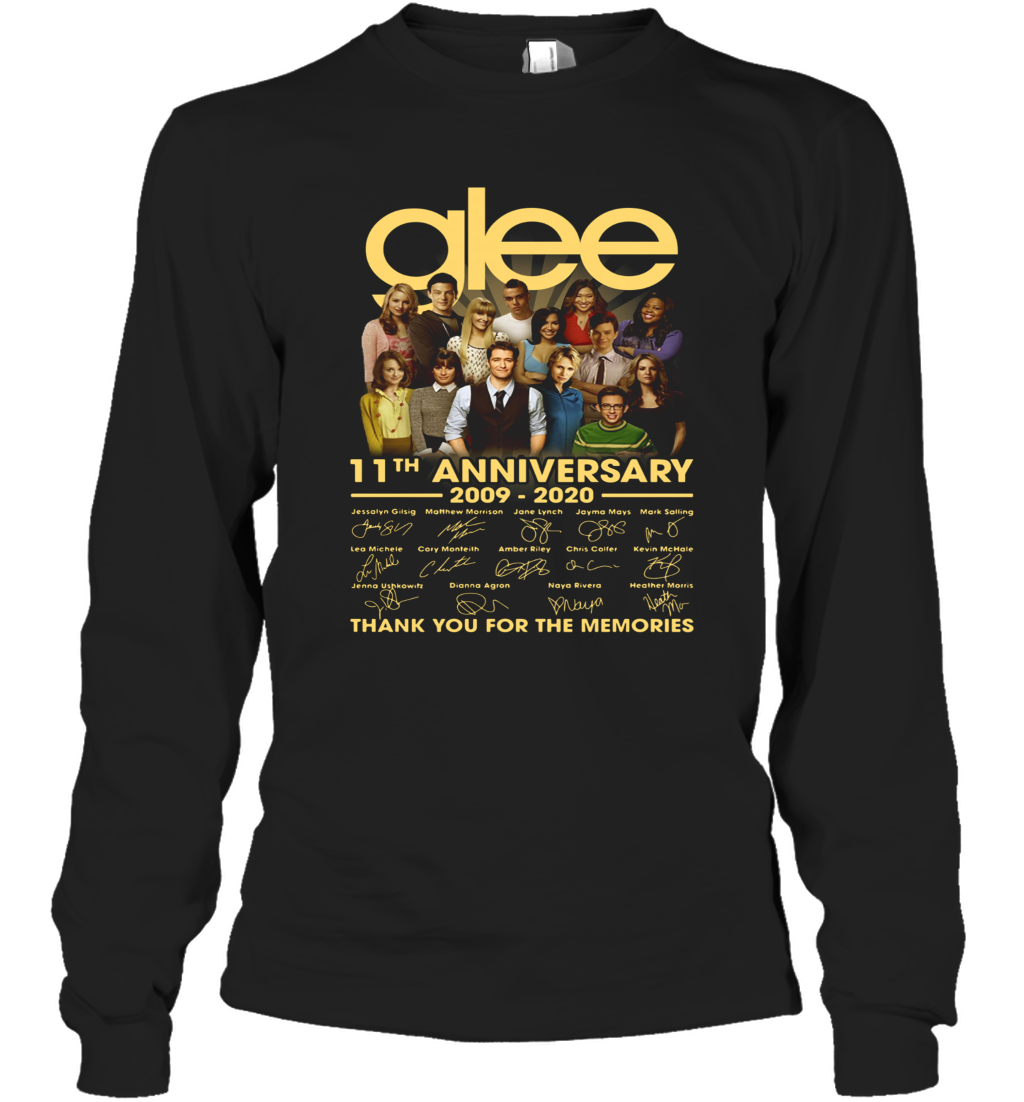 Glee 11Th Anniversary 2009 2020 Signatures Thank You For The Memories Long Sleeve T-Shirt