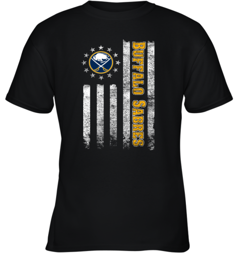 NHL American Flag Hockey Sports Buffalo Sabres Youth T-Shirt