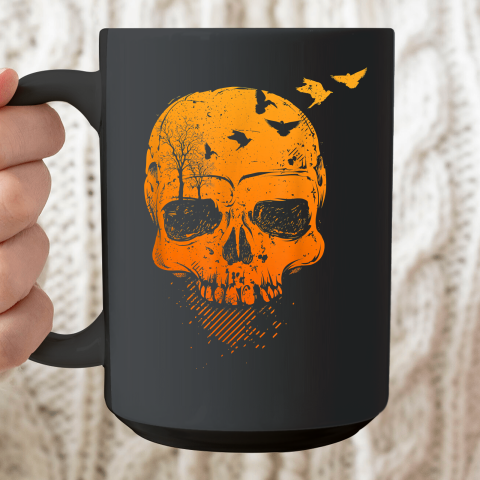 Halloween Skull Decor Vintage Gothic Costume Ceramic Mug 15oz