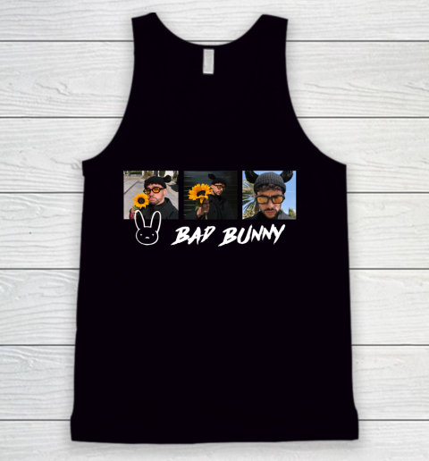 Three Images Bad Bunny Rapper gift Tank Top