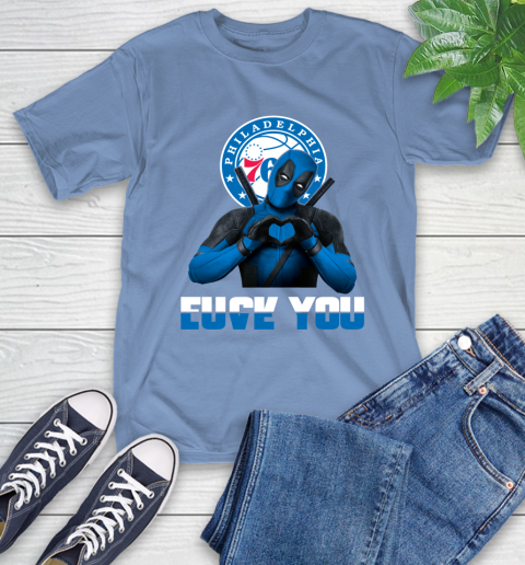 NBA Philadelphia 76ers Deadpool Love You Fuck You Basketball Sports T-Shirt 12