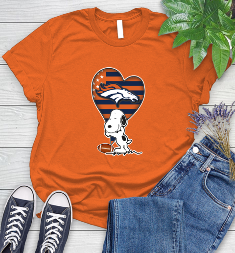 Denver Broncos NFL Football The Peanuts Movie Adorable Snoopy Women's T-Shirt 4