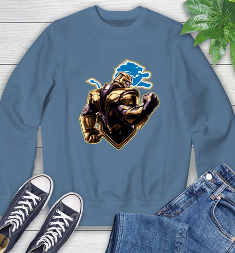 NFL Thanos Avengers Endgame Football Sports Detroit Lions Sweatshirt 7