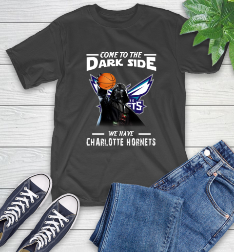 NBA Come To The Dark Side We Have Charlotte Hornets Star Wars Darth Vader Basketball T-Shirt