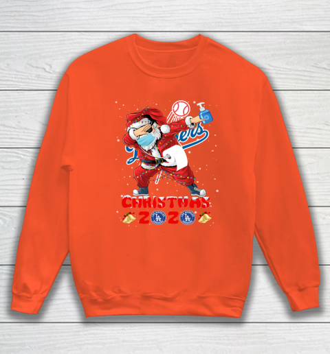 Los Angeles Dodgers Funny Santa Claus Dabbing Christmas 2020 MLB Sweatshirt 3