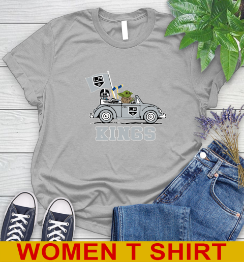 NHL Hockey Los Angeles Kings Darth Vader Baby Yoda Driving Star Wars Shirt Women's T-Shirt 6 NHL Hockey Los Angeles Kings Darth Vader Baby Yoda Driving Star Wars Shirt Women's T-Shirt - Image 6