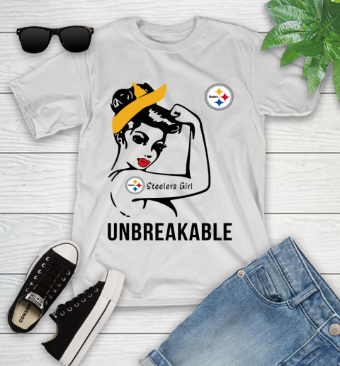 NFL Pittsburgh Steelers Girl Unbreakable Football Sports Youth T-Shirt