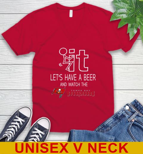 Tampa Bay Buccaneers Football NFL Let's Have A Beer And Watch Your Team Sports V-Neck T-Shirt 6