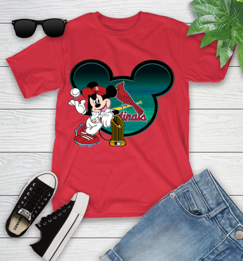 MLB St.Louis Cardinals The Commissioner's Trophy Mickey Mouse Disney Youth T-Shirt 10