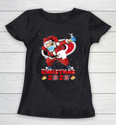 Carolina Hurricanes Funny Santa Claus Dabbing Christmas 2020 NHL Women's T-Shirt