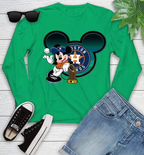 MLB Houston Astros The Commissioner's Trophy Mickey Mouse Disney Youth Long Sleeve 6