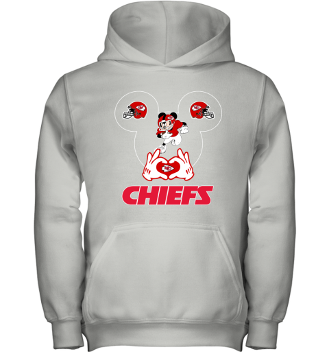 I Love The Chiefs Mickey Mouse Kansas City Chiefs Youth Hoodie