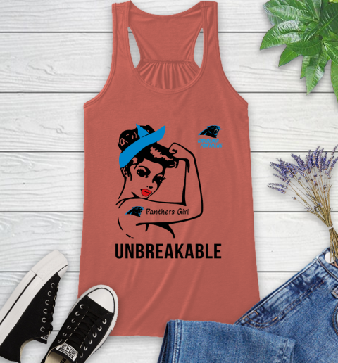 NFL Carolina Panthers Girl Unbreakable Football Sports Racerback Tank 2