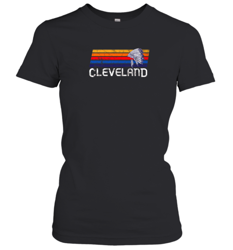 Retro Cleveland Shirt Native American Baseball Skyline Women's T-Shirt