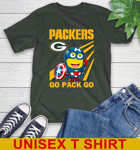 NFL Football Green Bay Packers Captain America Marvel Avengers Minion Shirt T-Shirt 6