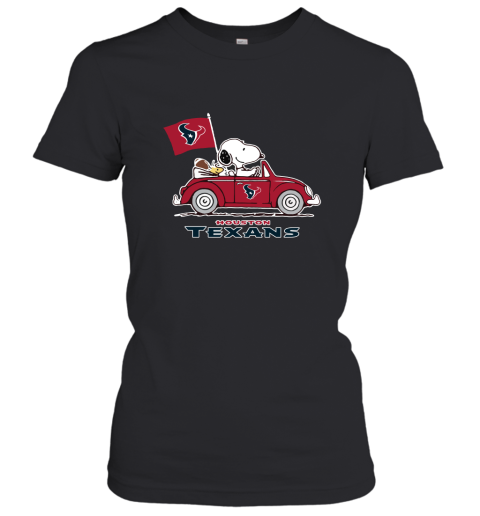 Snoopy And Woodstock Ride The Houston Texans Car NFL Women's T-Shirt