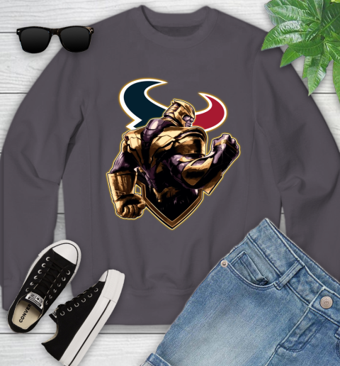 NFL Thanos Avengers Endgame Football Sports Houston Texans Youth Sweatshirt 6