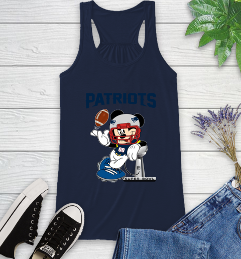 NFL New England Patriots Mickey Mouse Disney Super Bowl Football T Shirt Racerback Tank 12