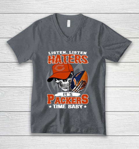 Listen Haters It is BEARS Time Baby NFL V-Neck T-Shirt 4