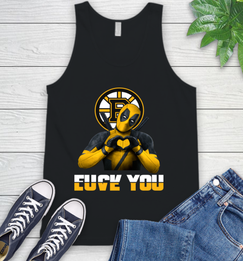 NHL Boston Bruins Deadpool Love You Fuck You Hockey Sports Tank Top