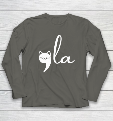Cat Comma La Kamala Harris For President 2024 Election Long Sleeve T-Shirt 4