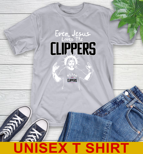LA Clippers NBA Basketball Even Jesus Loves The Clippers Shirt T-Shirt 5