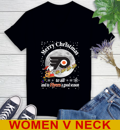 Philadelphia Flyers Merry Christmas To All And To Flyers A Good Season NHL Hockey Sports Women's V-Neck T-Shirt